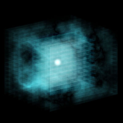 宇宙の光のシミュレーションのイメージイラスト
